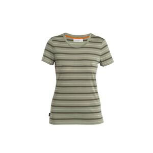 ICEBREAKER Wmns Wave SS Tee Stripe, Lichen/Loden/Snow/S (vzorek) velikost: S