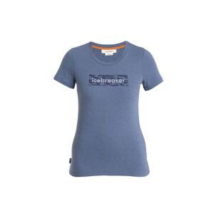 ICEBREAKER Wmns Merino Central Classic SS Tee Glacial Flow Logo, Dawn (vzorek) velikost: S