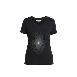 ICEBREAKER Wmns Merino 150 Tech Lite III SS Scoop Tee Light Forms, Black (vzorek) velikost: S