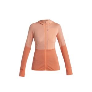 ICEBREAKER Wmns Merino 200 Realfleece™ Descender LS Zip Hoodie, Glow/Tang/Cb (vzorek) velikost: S