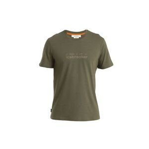 ICEBREAKER Mens Merino Central Classic SS Tee Nature Touring Club, Loden (vzorek) velikost: M