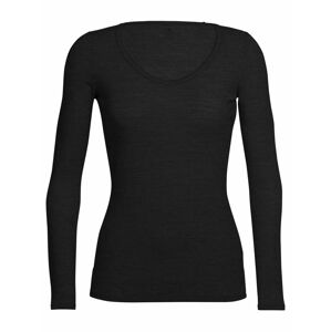 dámské merino triko dlouhý rukáv ICEBREAKER Wmns Siren LS Sweetheart, Black velikost: XL