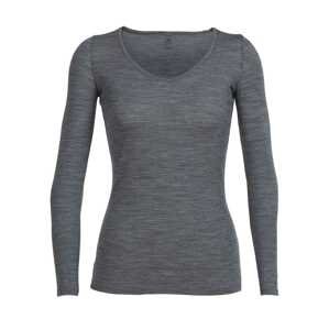 dámské merino triko dlouhý rukáv ICEBREAKER Wmns Siren LS Sweetheart, Gritstone Heather velikost: XL