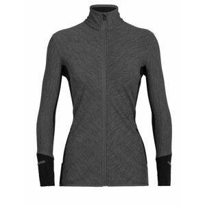 dámská merino mikina, zip ICEBREAKER Wmns Descender LS Zip, Jet Heather/Black velikost: L