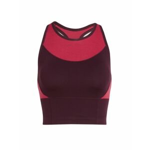 Dámská podprsenka ICEBREAKER Wmns Meld Zone Long Sport Bra, Velvet/Prism velikost: XS