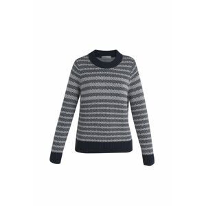 ICEBREAKER Wmns Waypoint Crewe Sweater, Midnight Navy/Snow velikost: L