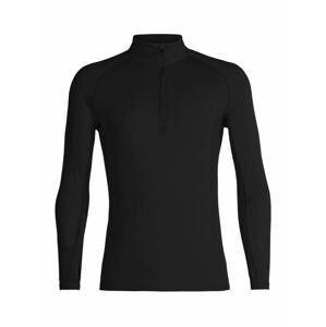 pánské triko dlouhý rukáv, 1/2 zip ICEBREAKER Mens 200 Zone LS Half Zip, Black velikost: L