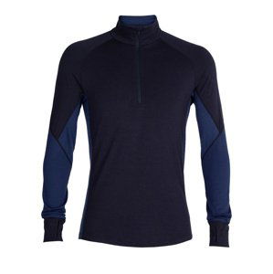 pánské merino triko dlouhý rukáv  ICEBREAKER Mens 260 Zone LS Half Zip, Midnight Navy/Royal Navy velikost: XXL