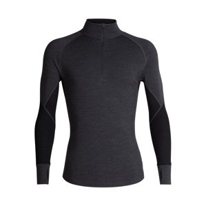 pánské merino triko dlouhý rukáv, 1/2 zip ICEBREAKER Mens 260 Zone LS Half Zip, Jet Hthr/Black velikost: L