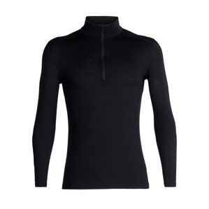 pánské merino triko dlouhý rukáv 1/2 zip ICEBREAKER Mens 200 Oasis LS Half Zip, Black velikost: L