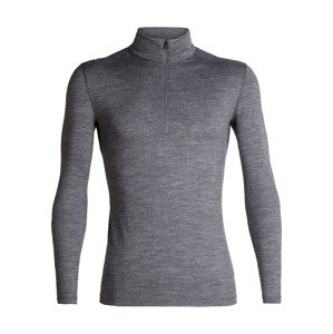 pánské merino triko dlouhý rukáv, 1/2 zip ICEBREAKER Mens 200 Oasis LS Half Zip, Gritstone Hthr velikost: L