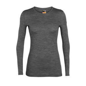 dámské merino triko dlouhý rukáv ICEBREAKER Wmns 200 Oasis LS Crewe, Gritstone Heather velikost: L