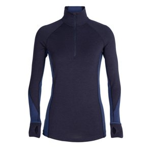 dámské merino triko dlouhý rukáv  ICEBREAKER Wmns 260 Zone LS Half Zip, Midnight Navy/Royal Navy velikost: M