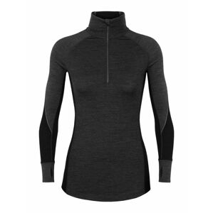 dámské merino triko dlouhý rukáv, 1/2 zip ICEBREAKER Wmns 260 Zone LS Half Zip, Jet Hthr/Black velikost: M