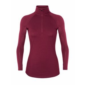 dámské triko dlouhý rukáv, 1/2 zip ICEBREAKER Wmns 200 Zone LS Half Zip, Cherry velikost: M