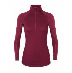 dámské triko dlouhý rukáv, 1/2 zip ICEBREAKER Wmns 200 Zone LS Half Zip, Cherry velikost: XS