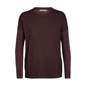 dámský merino svetr ICEBREAKER Wmns Shearer Crewe Sweater, MERLOT HTHR velikost: S