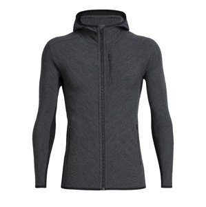 pánská merino mikina ICEBREAKER Mens Descender LS Zip Hood, Jet HTHR/Black velikost: M