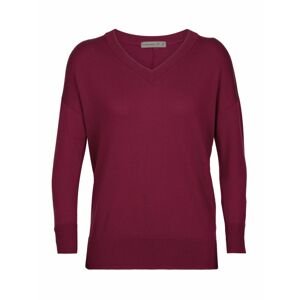 dámský svetr ICEBREAKER Wmns Shearer V Sweater, Cherry velikost: L