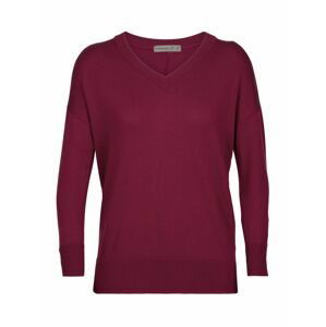 dámský svetr ICEBREAKER Wmns Shearer V Sweater, Cherry velikost: XS