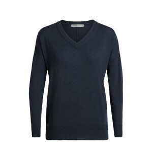 dámský merino svetr ICEBREAKER Wmns Shearer V Sweater, Midnight Navy velikost: L