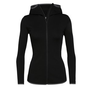 dámská merino mikina ICEBREAKER Wmns Elemental LS Zip Hood, Black velikost: L