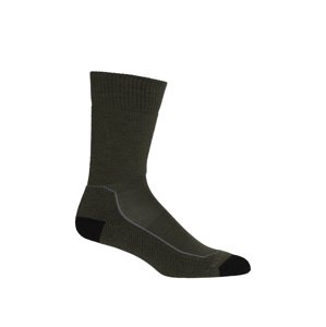 pánské merino ponožky ICEBREAKER Mens Hike+ Medium Crew, Loden/Blk/Gritstone Heather velikost: L