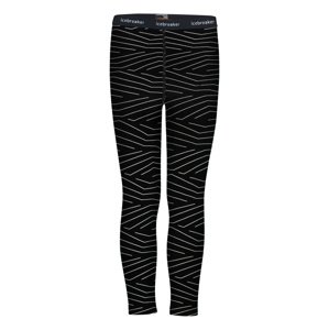 dětské merino spodky ICEBREAKER Kids 200 Oasis Leggings Napasoq Lines, Black velikost: 5