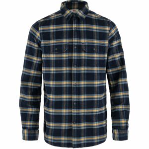 Pánská košile dlouhý rukáv FJÄLLRÄVEN Övik Heavy Flannel Shirt M, Dark Navy-Buckwheat Brown (vzorek) velikost: M