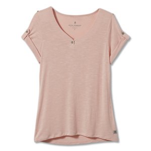 Dámské triko krátký rukáv ROYAL ROBBINS Wmns Noe Henley S/S, Evening Sand velikost: S