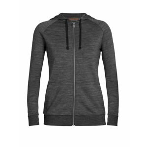 dámská merino mikina s kapucí, zip ICEBREAKER Wmns Helliers Terry LS Zip Hoodie, Gritstone Heather (vzorek) velikost: S