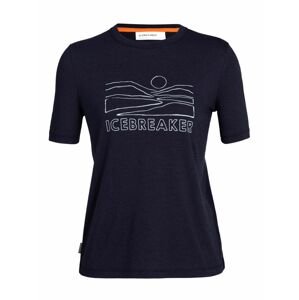 dámské merino triko krátký rukáv ICEBREAKER Wmns Central SS Tee icebreaker Sunset, Midnight Navy (vzorek) velikost: S