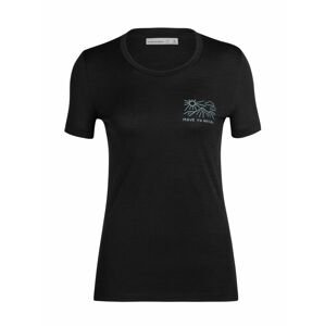 dámské merino triko krátký rukáv ICEBREAKER Wmns Tech Lite II SS Tee Mountain Lake, Black (vzorek) velikost: S