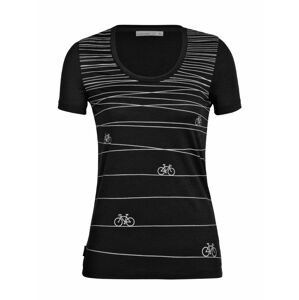 dámské merino triko krátký rukáv ICEBREAKER Wmns Tech Lite II SS Scoop Tee Hill Sprint, Black (vzorek) velikost: S