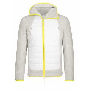 pánská merino mikina, zip ICEBREAKER Mens RealFleece Sherpa LS Zip Hood, Ecru Heather/Snow/Shine (vzorek) velikost: M