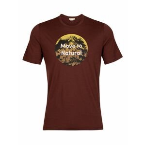 pánské merino triko krátký rukáv ICEBREAKER Mens Tech Lite II SS Tee Natural Alps, Espresso (vzorek) velikost: M