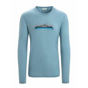 ICEBREAKER Mens Tech Lite II LS Tee Ski Fields, Astral Blue (vzorek) velikost: M