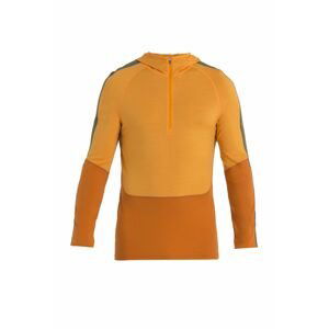 ICEBREAKER Mens Merino 200 Sonebula LS Half Zip Hood, Earth/Solar/Loden/Cb (vzorek) velikost: M