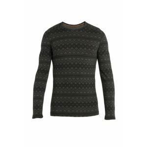 ICEBREAKER Mens Merino 200 Oasis LS Crewe First Snow, Black/Loden/Aop (vzorek) velikost: M