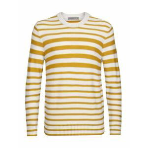 pánský merino svetr ICEBREAKER Mens Waypoint Crewe Sweater, Ecru Heather/Silent Gold/S (vzorek) velikost: M