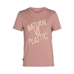 dámské merino triko krátký rukáv ICEBREAKER Wmns Sisao SS Crewe Natural vs Plastic, Heart (vzorek) velikost: S