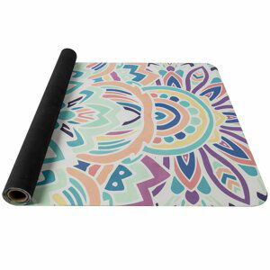 Karimatka YATE Yoga mat přírodní guma, vzor I, 1 mm - růžová/modrá