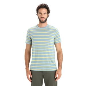 ICEBREAKER Mens Wave SS Tee Stripe, Astral Blue/Summer velikost: L