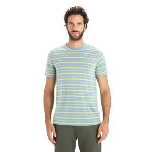 ICEBREAKER Mens Wave SS Tee Stripe, Astral Blue/Summer velikost: XL