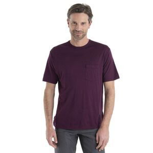 Pánské merino triko krátký rukáv ICEBREAKER Mens Granary SS Pocket Tee, Nightshade velikost: L