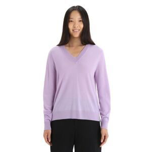 ICEBREAKER Wmns Wilcox LS V Sweater, Purple Haze velikost: S