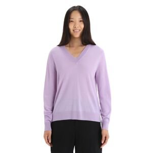 ICEBREAKER Wmns Wilcox LS V Sweater, Purple Haze velikost: XS