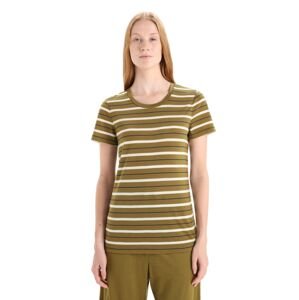 ICEBREAKER Wmns Wave SS Tee Stripe, Algae/Chalk velikost: S