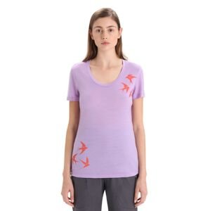 ICEBREAKER Wmns Tech Lite II SS Scoop Tee Swarming Shapes, Purple Haze velikost: S