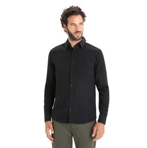 Pánská merino košile dlouhý rukáv ICEBREAKER Mens Steveston LS Shirt, Black velikost: L